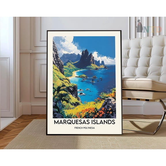 Marquesas Islands French Polynesia Poster, Unframed Paper Poster 16x20in