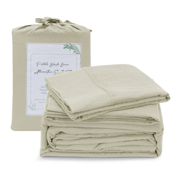 Marquess 4 Piece Microfiber Sheet Set Beige Queen Bedding Set, Deep Pocket Bed Sheets