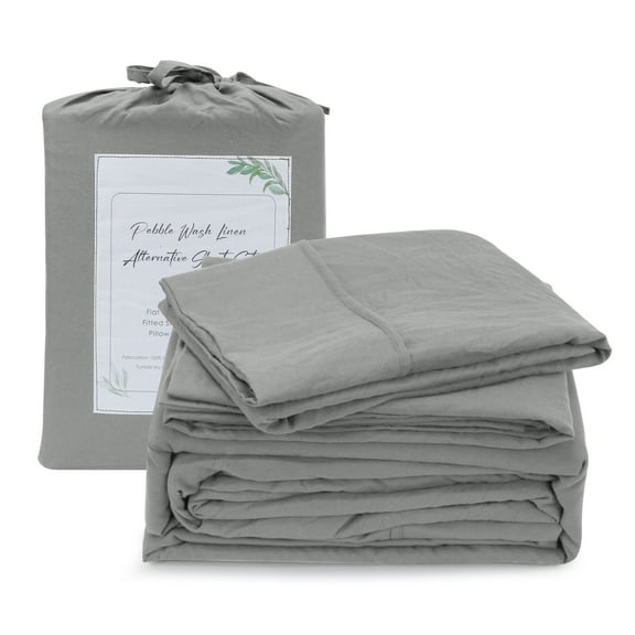 Marquess 4 Piece Microfiber Grey Full Bedding Sheet Set, Deep Pocket Bed Sheets