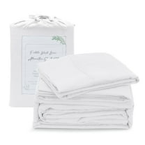 Marquess 4 Piece Microfiber White Queen Sheet Set, Deep Pocket Bed Sheets