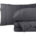 thumbnail image 1 of Marquess 4 Pieces Microfiber Flannel Sheet Set, Queen Size Dark Grey Color, Deep Pocket Beding Sheets, 1 of 6