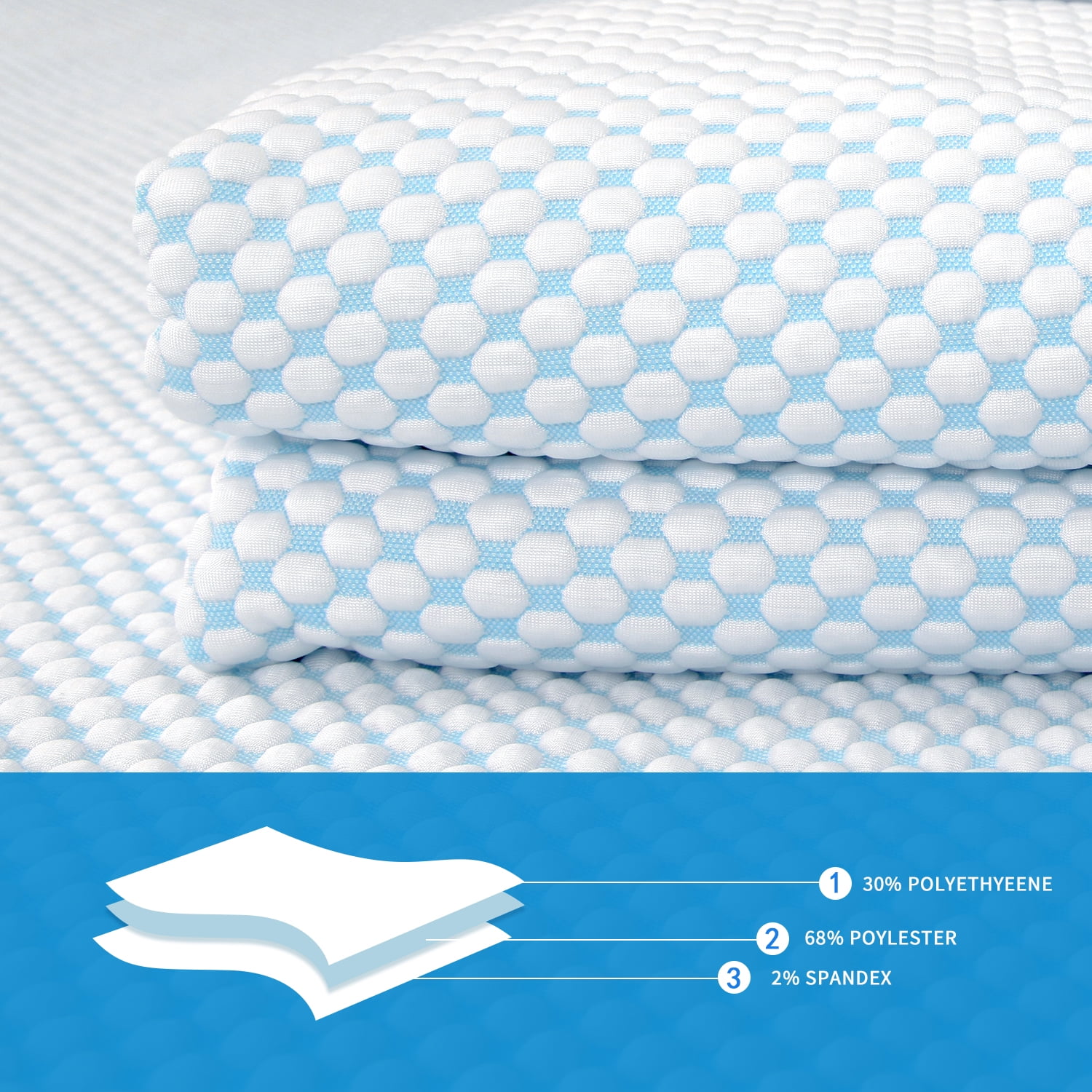 Marquess Cooling Mattress Pad Cover (Queen Size) Deep Pocket 18"21