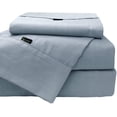 thumbnail image 1 of Marquess Cotton Linen Tencel Lyocell Blended Dusty Blue Queen Colling Sheet Set, 1 of 6