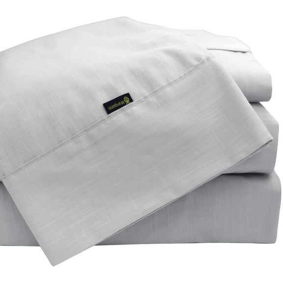 Marquess Cotton Linen Tencel Lyocell Blended Light Grey Queen Colling Sheet Set