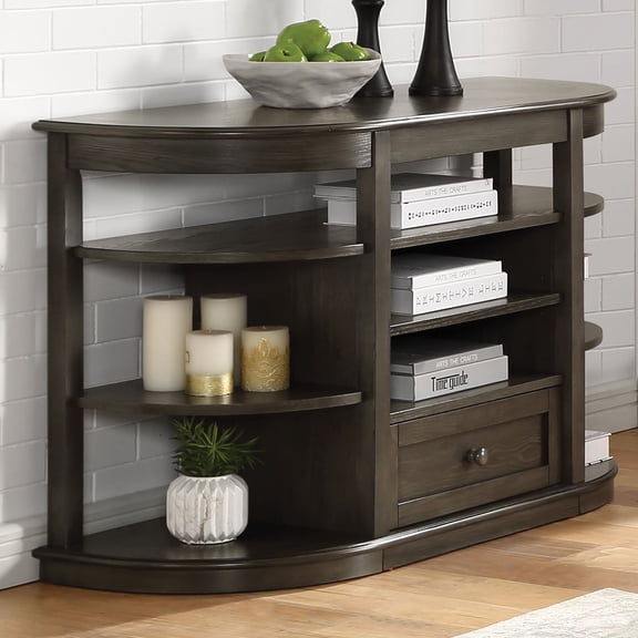 Marquess Multi-Storage Solid Wood Console Table, Gray