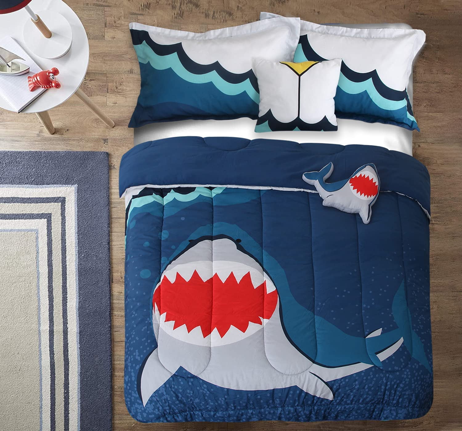 Shark comforter set twin cheap