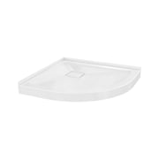 Marquette 32" x 32" Round Corner Double-Threshold Shower Pan Base with Center Drain in Glossy White