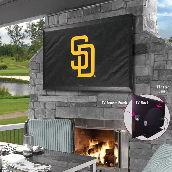 Black San Diego Padres 55" x 31" TV Cover
