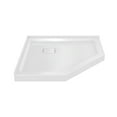 thumbnail image 1 of Marquette 38" x 38" Neo-Angle Double-Threshold Shower Pan Base with Center Drain in Glossy White, 1 of 6