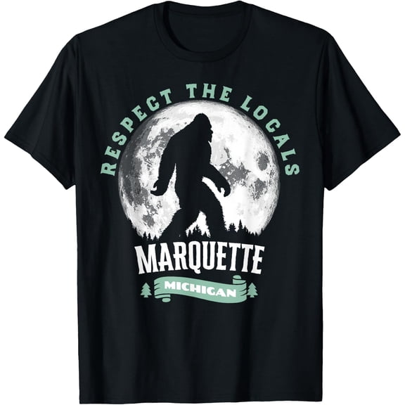 Marquette Michigan Bigfoot Sasquatch Moon Legend T-Shirt