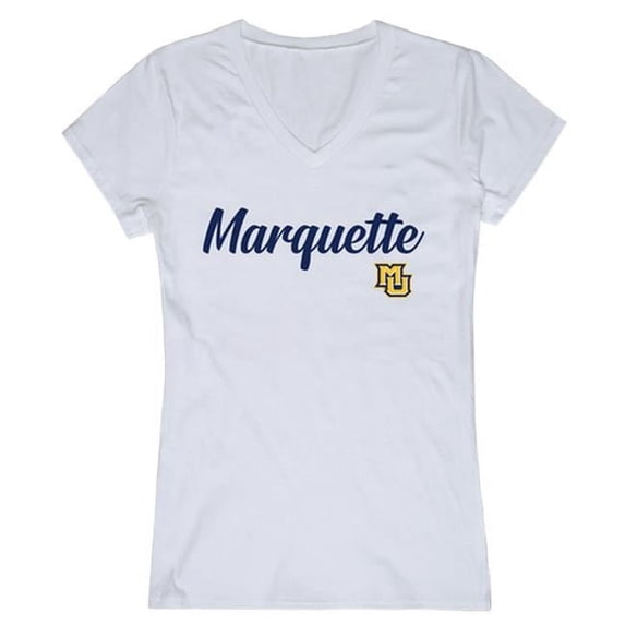Marquette University Womens Script T-Shirt, White - 2XL
