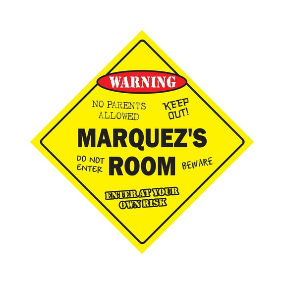 Marquez's Room Sign Crossing Zone Xing | Indoor/Outdoor | 12" Tall kids bedroom decor door children's name boy girl