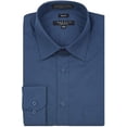 thumbnail image 1 of Marquis 009SL Men's Long Sleeve Slim Fit Solid Dress Shirt - Midnight Blue - 17-17.5 2-3, 1 of 6
