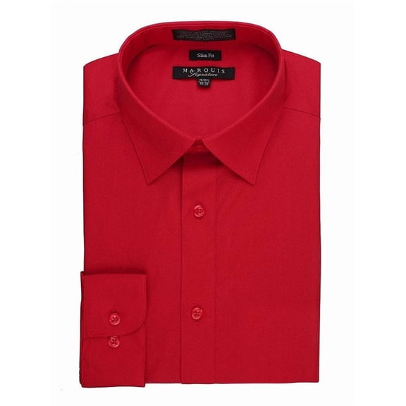 Marquis Mens Dress Shirt  Slim Fit Long Sleeve Solid Dress Shirt  Quality Dress Shirt for Men