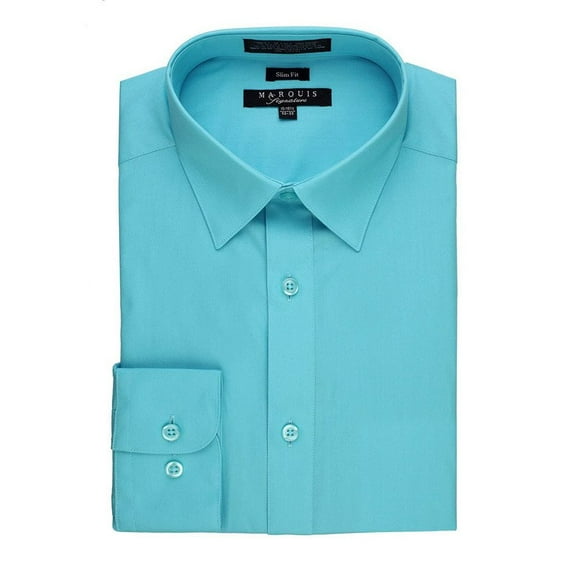 Marquis Mens Dress Shirt Slim Fit Long Sleeve Solid Dress Shirt Quality Dress Shirt for Men
