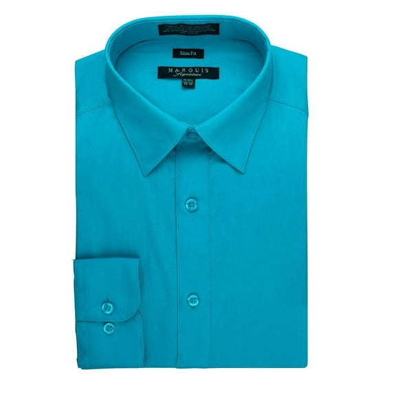 Marquis Mens Dress Shirt Slim Fit Long Sleeve Solid Dress Shirt Quality Dress Shirt for Men