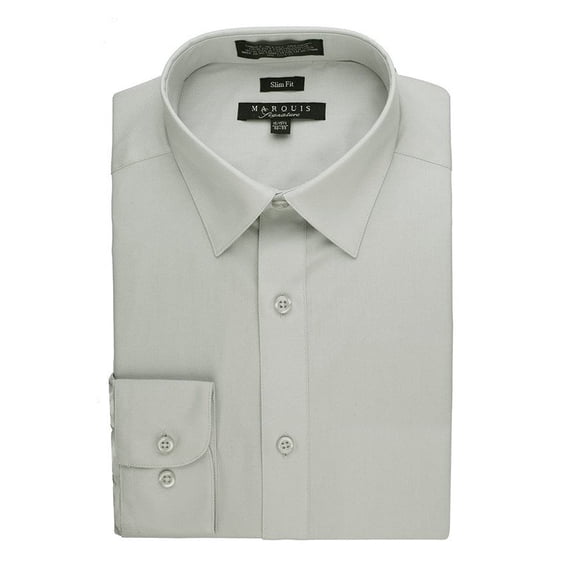 Marquis Mens Dress Shirt Slim Fit Long Sleeve Solid Dress Shirt Quality Dress Shirt for Men