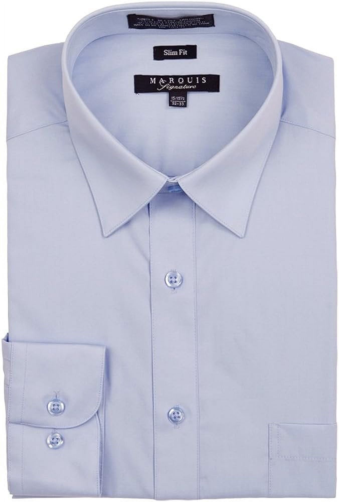 MARQUIS Men's Basic Slim Fit Dress Shirt - 17.5 Neck, 36-37 Sleeve In Ecru - View #11