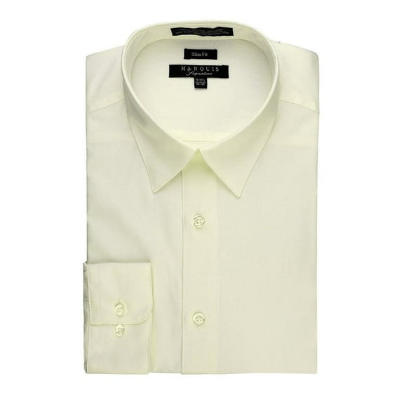 Marquis Mens Dress Shirt Slim Fit Long Sleeve Solid Dress Shirt Quality Dress Shirt for Men