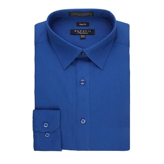 Marquis Mens Dress Shirt  Slim Fit Long Sleeve Solid Dress Shirt  Quality Dress Shirt for Men