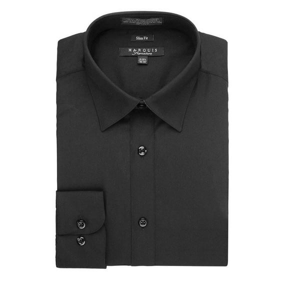 Marquis Mens Dress Shirt  Slim Fit Long Sleeve Solid Dress Shirt  Quality Dress Shirt for Men
