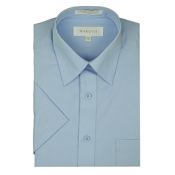 Marquis Men's Regular Fit Short Sleeve Solid Dress Shirt - All Sizes - Colors