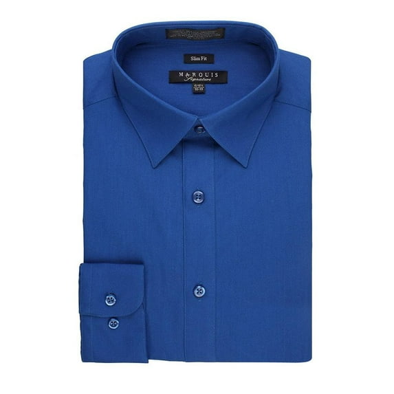 Marquis Mens Dress Shirt Slim Fit Long Sleeve Solid Dress Shirt Quality Dress Shirt for Men