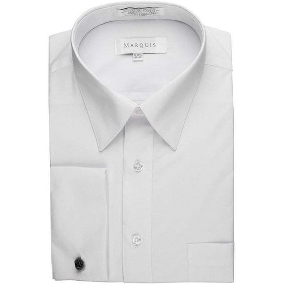 Marquis Mens Dress Shirt  Regular Fit Long Sleeve Solid French Cuff Dress Shirt for Men