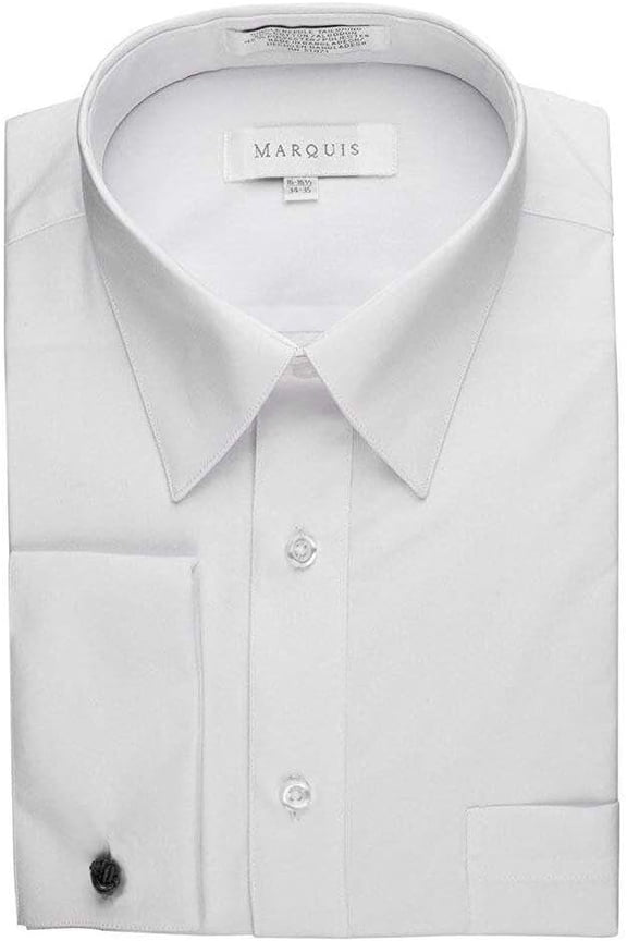 Mens Dress Shirt  Regular Fit Long Sleeve Solid French Cuff Dress Shirt for Men