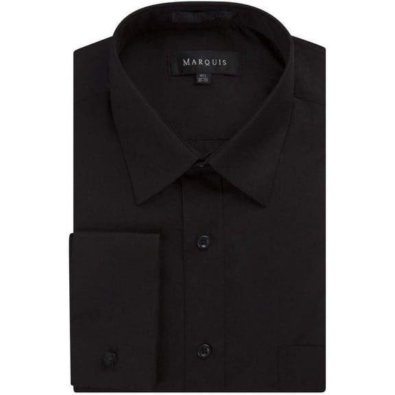 Marquis Mens Dress Shirt  Regular Fit Long Sleeve Solid French Cuff Dress Shirt for Men
