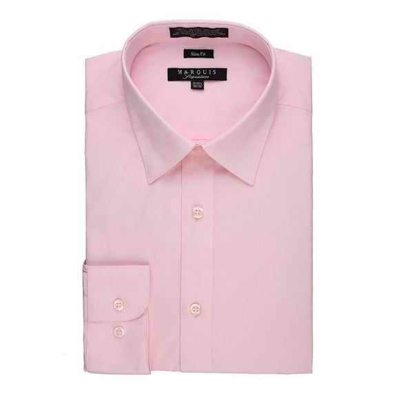 Marquis Mens Dress Shirt  Slim Fit Long Sleeve Solid Dress Shirt  Quality Dress Shirt for Men