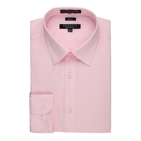 Marquis Mens Dress Shirt Slim Fit Long Sleeve Solid Dress Shirt Quality Dress Shirt for Men