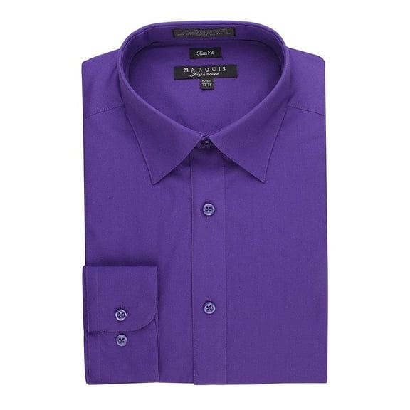 Marquis Mens Dress Shirt  Slim Fit Long Sleeve Solid Dress Shirt  Quality Dress Shirt for Men