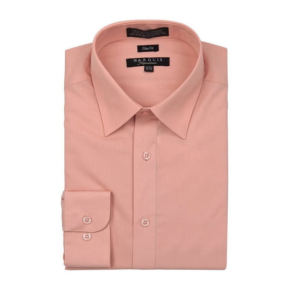 Marquis Mens Dress Shirt Slim Fit Long Sleeve Solid Dress Shirt Quality Dress Shirt for Men