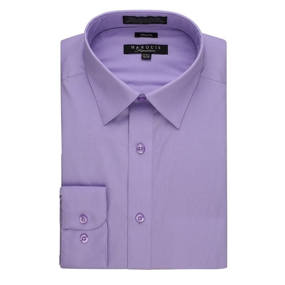 Marquis Mens Dress Shirt  Slim Fit Long Sleeve Solid Dress Shirt  Quality Dress Shirt for Men