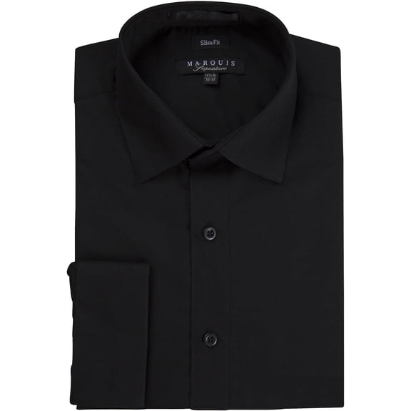 Marquis Mens Dress Shirt  Slim Fit Long Sleeve Solid French Cuff Dress Shirt for Men