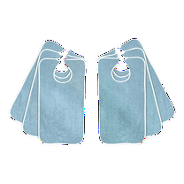 Marquis Mills 6 Adult Bibs for Eating, Machine Washable - Reusable Clothing Protector with Velcro Closure - 100% Absorbent Terrycloth Patient Bib - Blue