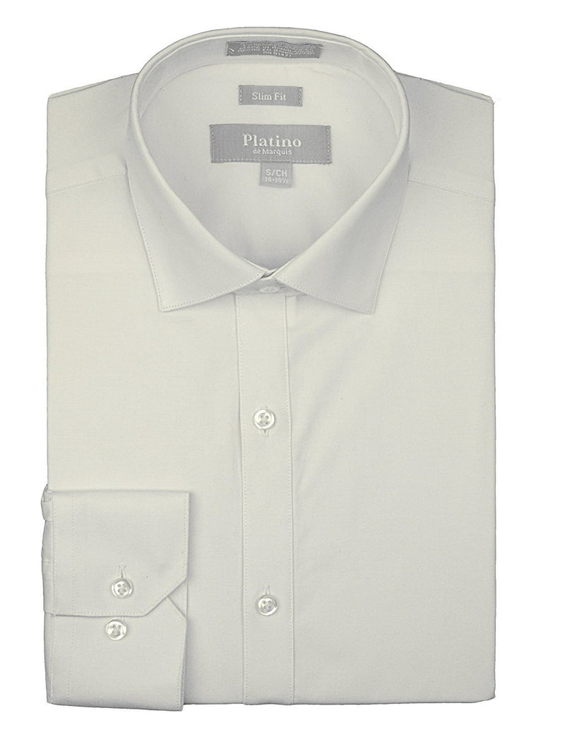 Marquis Platino Men's Slim Fit Cotton Stretch Long Sleeve Dress Shirt-More Colors - Walmart.com Marquis Platino Men's Slim Fit Cotton Stretch Long Sleeve Dress Shirt-More Colors - Walmart.com