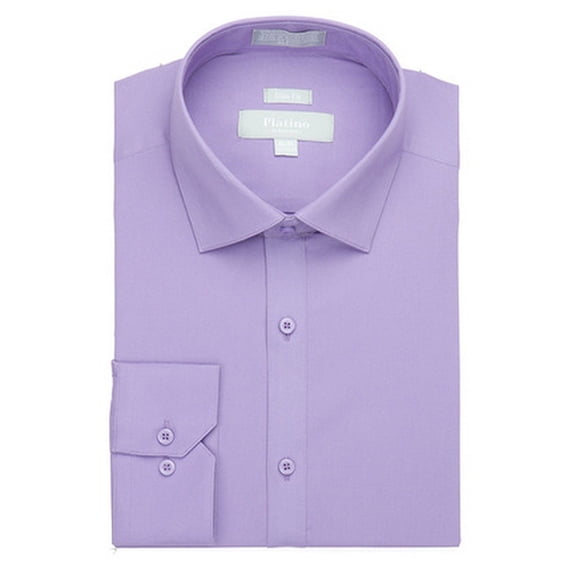 Marquis Platino Men's Slim Fit Cotton Stretch Long Sleeve Dress Shirt-More Colors