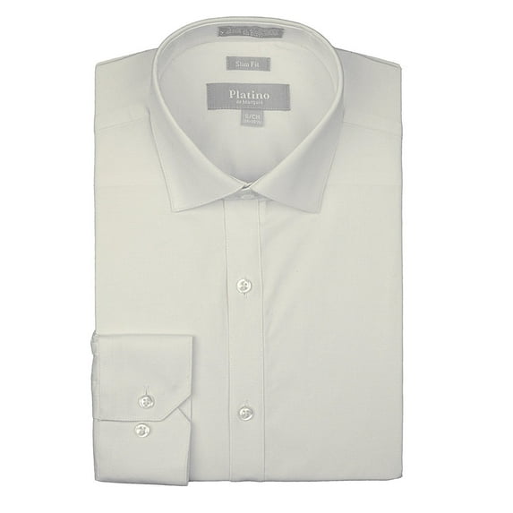 Marquis Platino by Men's Slim Fit Cotton Stretch Long Sleeve Dress Shirt-More Colors S, Sea Breeze