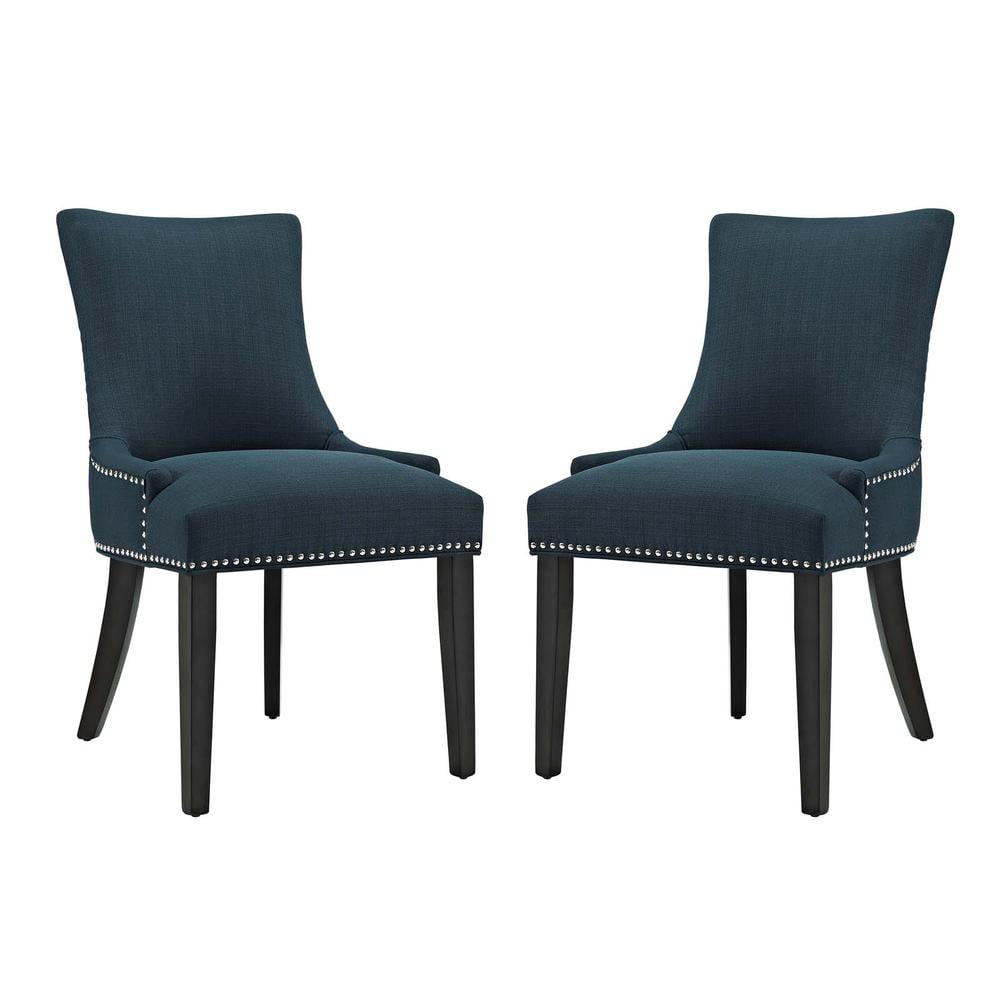 Azure Parsons Upholstered Side Chair with Wood Legs