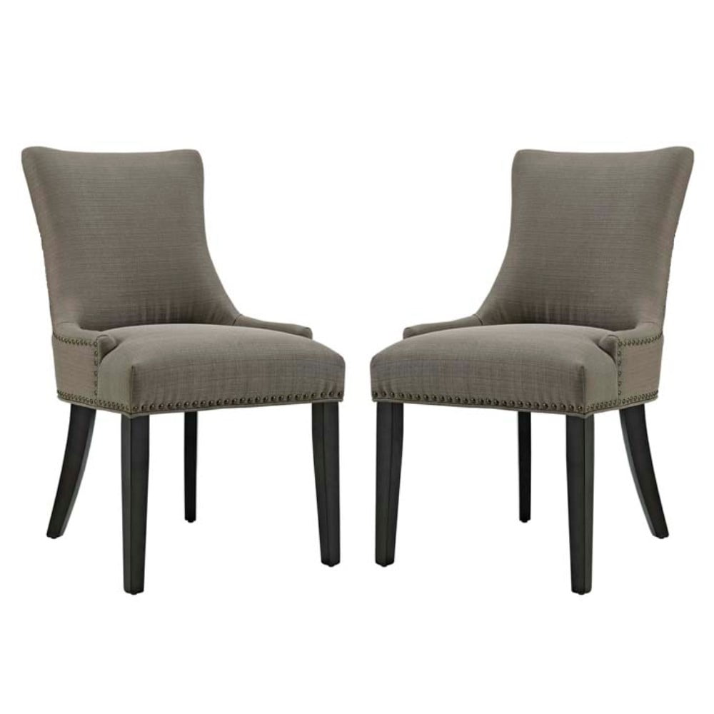 Granite Upholstered Parsons Side Chair with Wood Legs