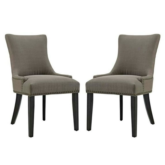Marquis Set of 2 Fabric Dining Side Chair Granite