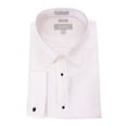 thumbnail image 1 of Marquis Slim Fit White Textured Spread Collar French Cuff Cotton Tuxedo Shirt, 1 of 6