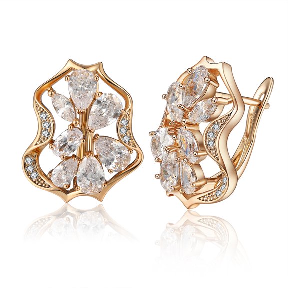 Marquise CZ Drop Earrings for Women Teardrop Pear Shape Ginger Lyne Collection