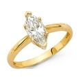 thumbnail image 1 of Marquise CZ Solitaire Engagement Ring 14k Yellow Gold Anniversary CZ Single Stone Band Women Size 7, 1 of 1