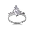 thumbnail image 1 of Marquise Center Cubic Zirconia Ring Sterling Silver 925 Size 7, 1 of 2
