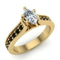thumbnail image 1 of Marquise Cut Black Diamond Rings Gift Ring Box Authenticity Cards 3/4 CT TW 14K Gold (F,VS1), 1 of 5