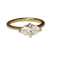 thumbnail image 1 of Marquise Cut Brilliant Plated Yellow Gold Ring 2 CT East To West Set Engagement Diamond Ring, 1 of 4