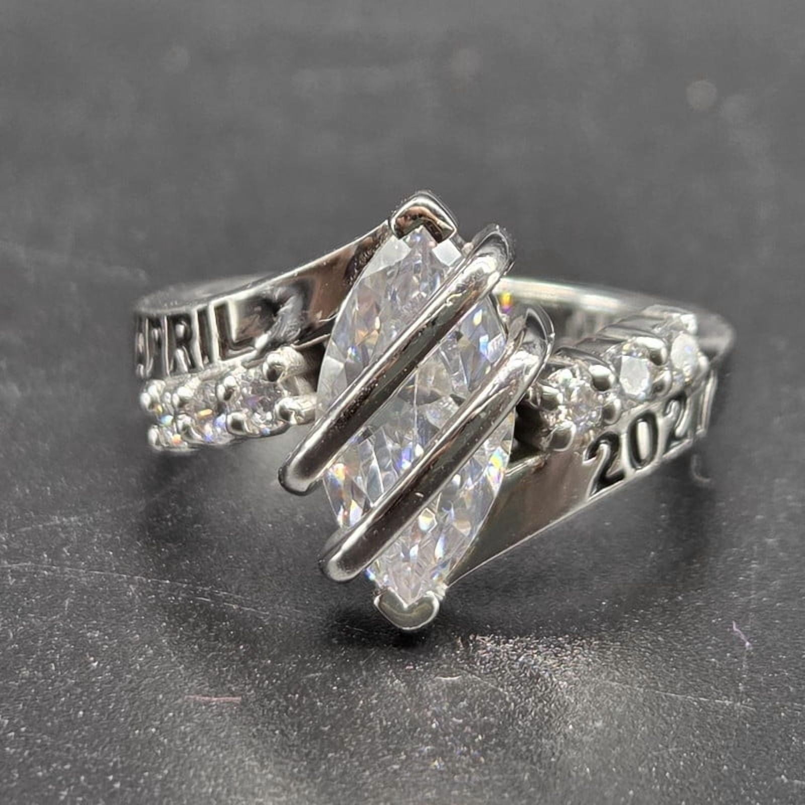 Marquise Cut Custom Marquise Birthstone Class Ring 2027 Personalized ...